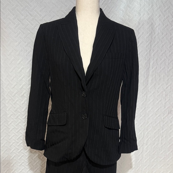 Ann Taylor Pantsuit Charcoal Pinstripe - Picture 1 of 5
